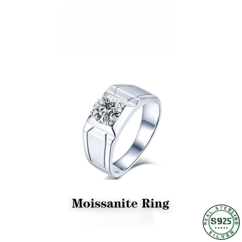 Moissanite Engagement Ring 1 Carat - Populaire zilveren ring van 925 sterling,