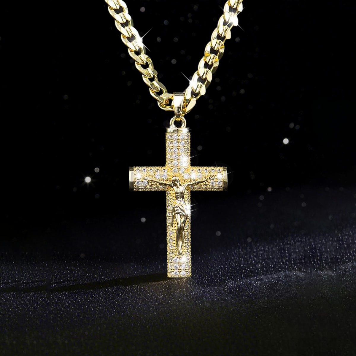 Cross Pendant Necklace Gold - Vergulde kruisketting voor heren, geavanceerde nanotechnologie,