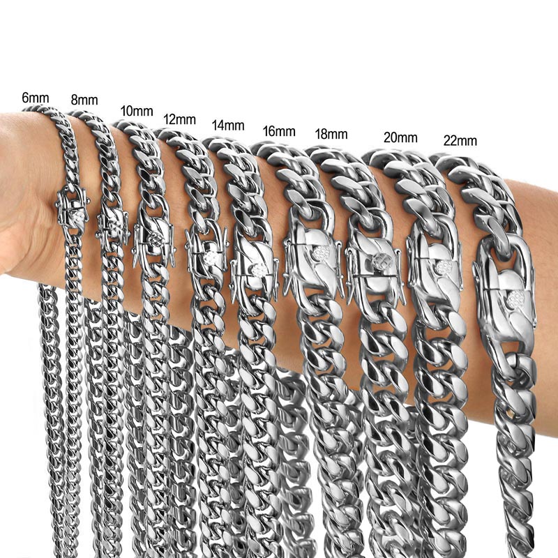 Cuban Link Chain 12Mm - 316l Roestvrij Staal Miami Curb Cuban