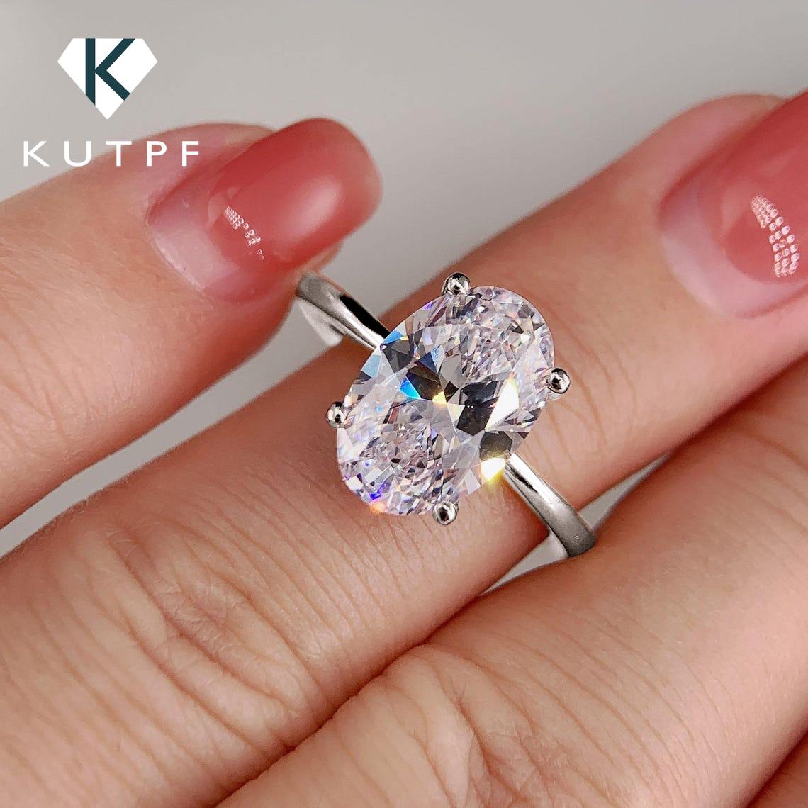Moissanite Engagement Ring 1 Carat - 1/2/3 karaat ovaal geslepen Moissanite verlovingsringen
