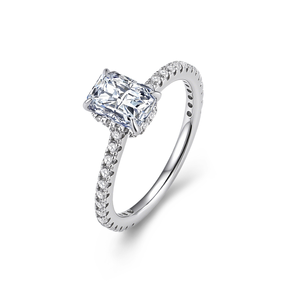 Moissanite Engagement Ring 1 Carat - S925 Sterling Zilver Simpele Vierklauw 1