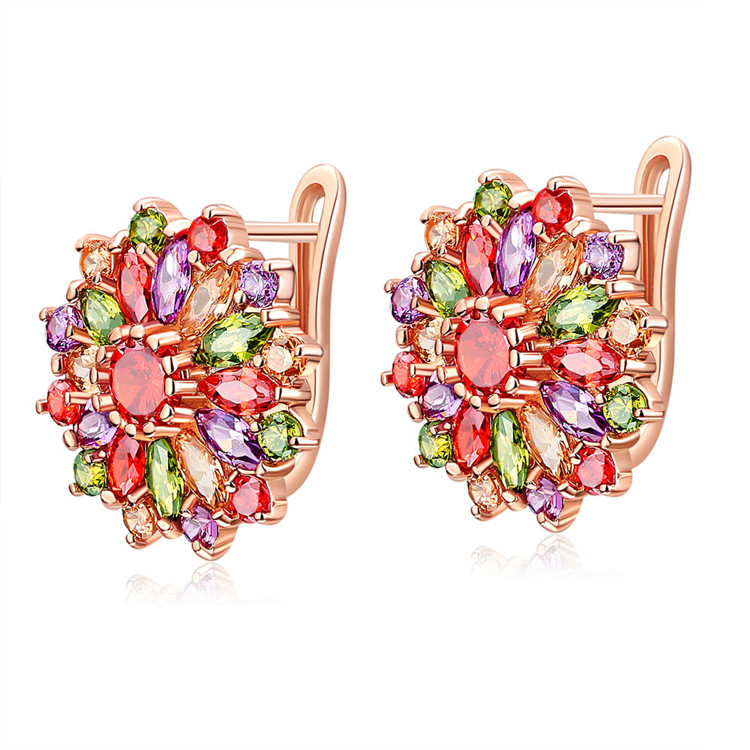 Earrings - Natuurlijke Kristallen Bloem Oorbellen Echte Sieraden