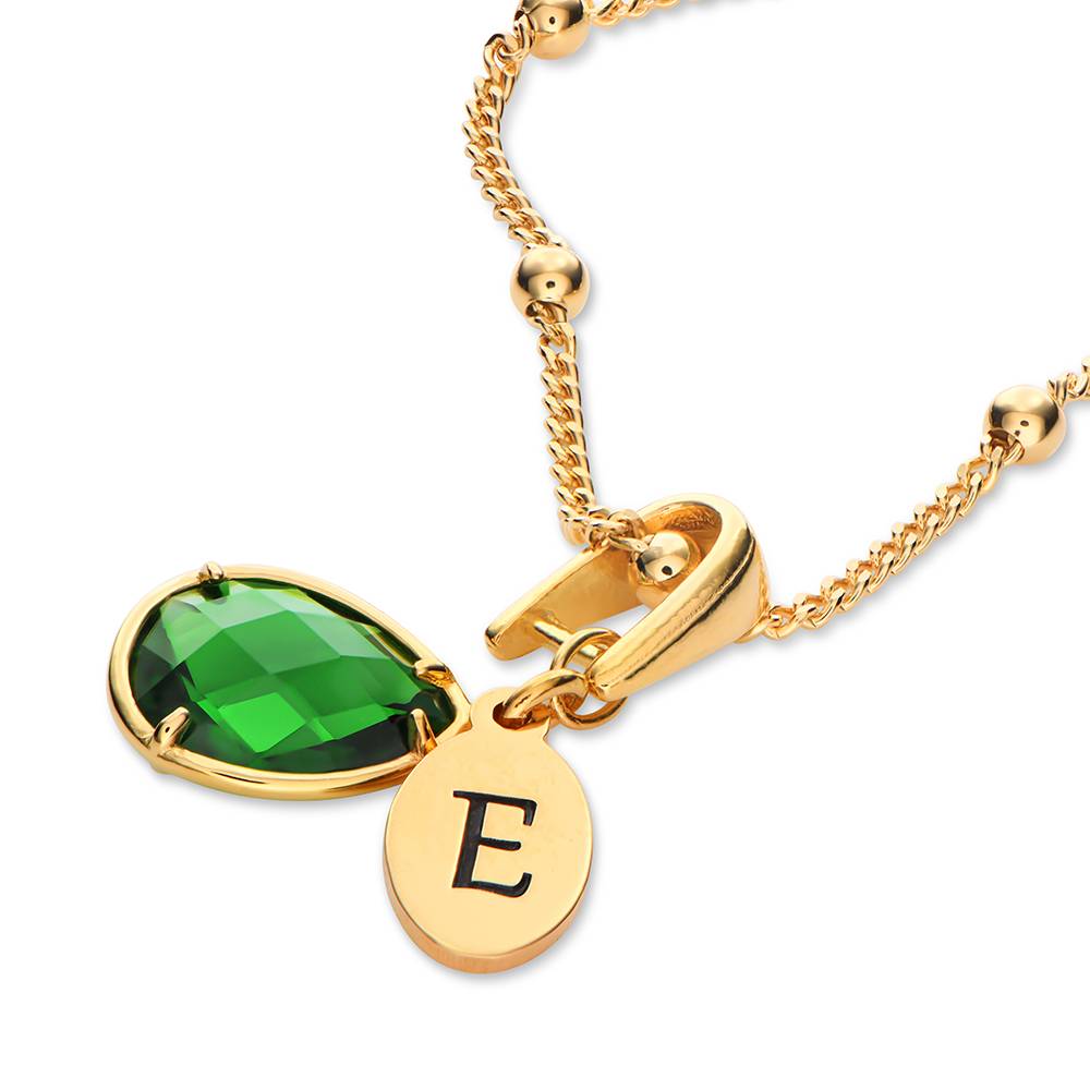 Initial Letter Necklace 18K Gold - Aangepaste naam hanger personalisatie geboortesteen initialen