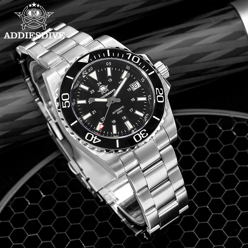 Watch Accessories - Addiesdive Herenhorloge 8215 Mechanisch Saffier Lichtgevend