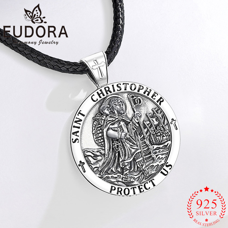 925 Sterling Silver Chain Necklace Men - Eudora Nieuwe 925 Sterling Zilver Saint