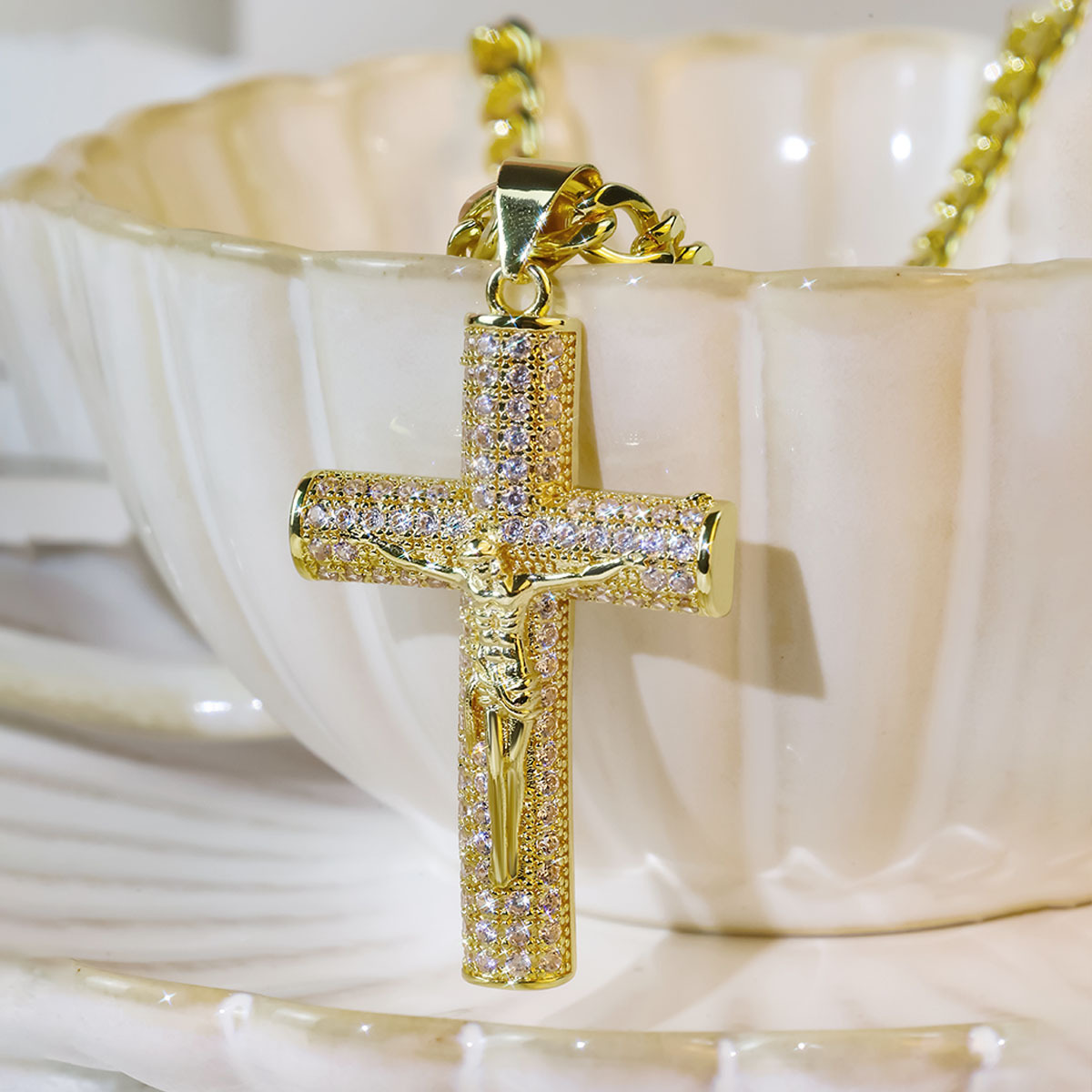 Vergulde kruisketting voor her - Cross Pendant Necklace Gold recensie en prijs
