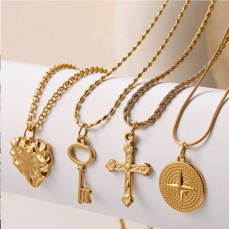 1Pc roestvrijstalen hanger ver - Cross Pendant Necklace Gold recensie en prijs