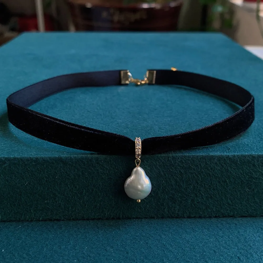 Zwart fluwelen lint choker onr - Pearl Choker Necklace Vintage recensie en prijs