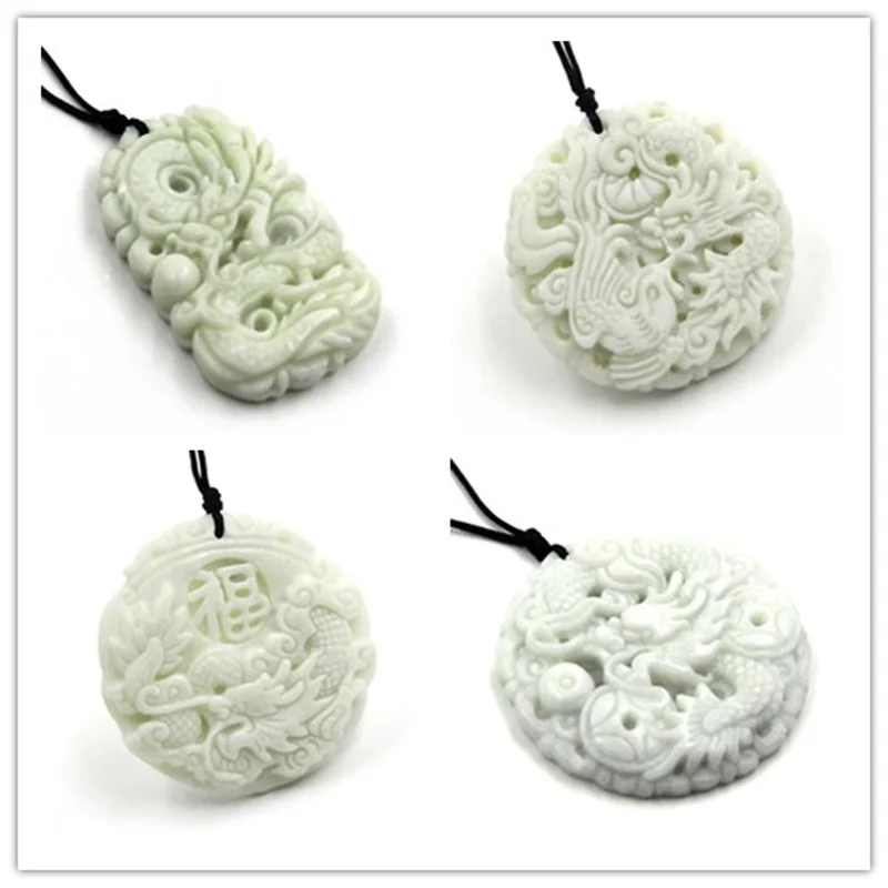 Natuurlijke witte jade Draak P - Necklaces recensie en prijs