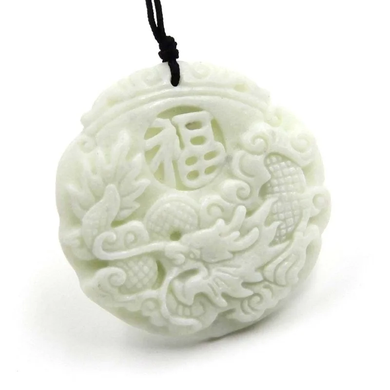 Natuurlijke witte jade Draak P - Necklaces recensie en prijs