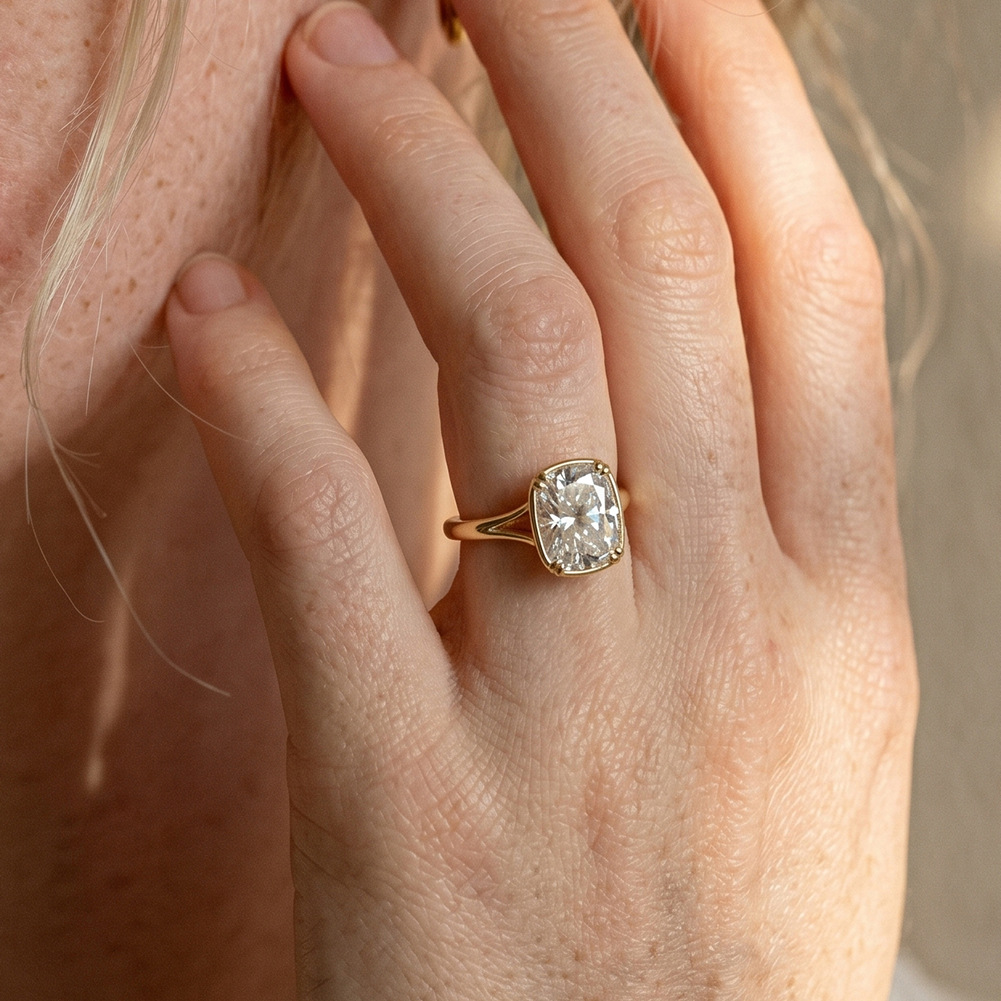 S925 Sterling Zilver 1 Karaat  - Moissanite Engagement Ring 1 Carat recensie en prijs
