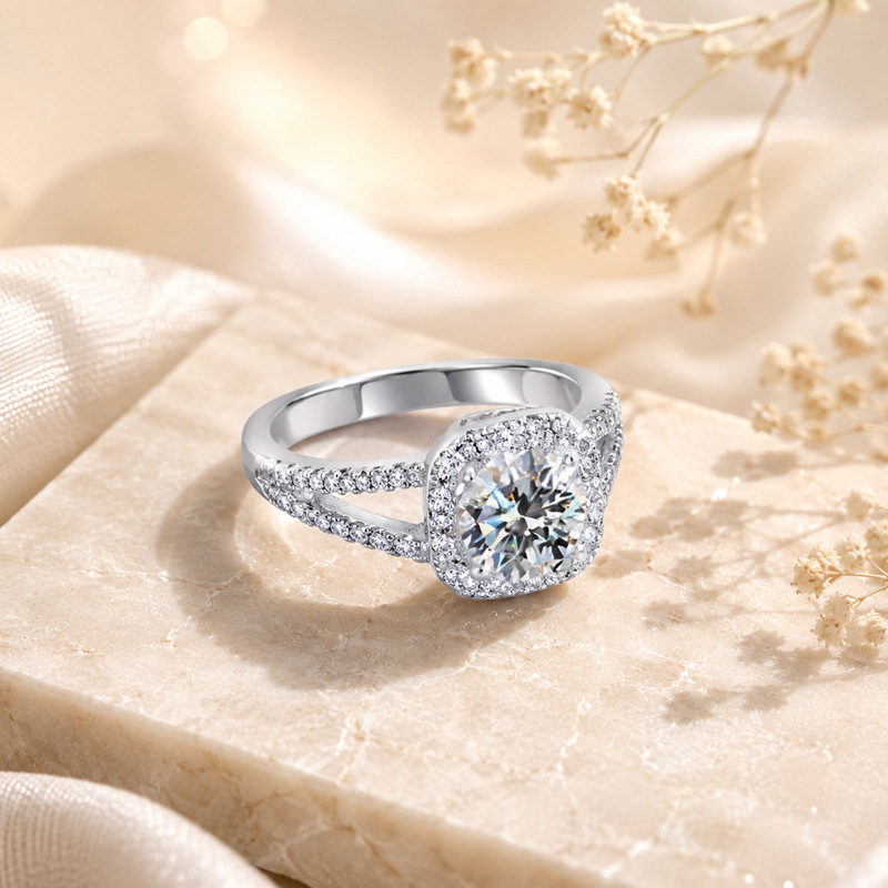 Populaire, 100% S925 zilveren  - Moissanite Engagement Ring 1 Carat recensie en prijs