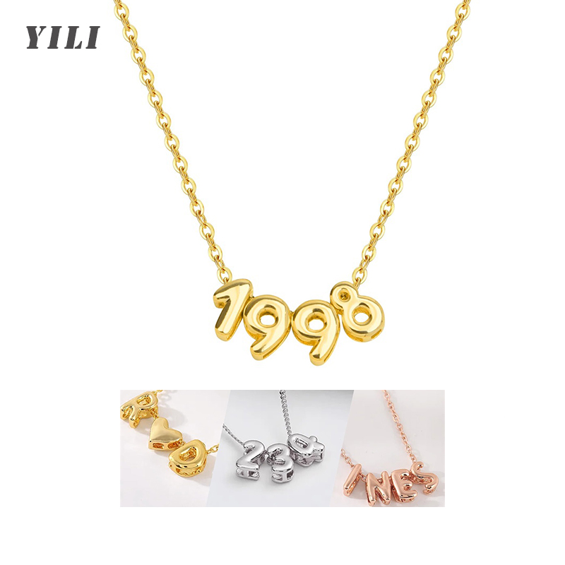 Gepersonaliseerde 3D Bubble Le - Initial Letter Necklace 18K Gold recensie en prijs
