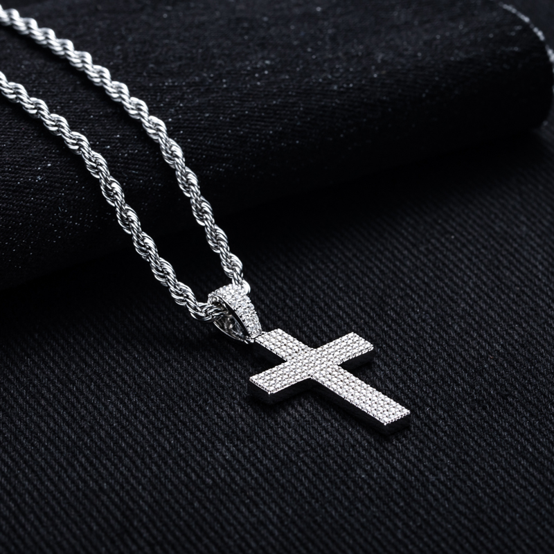 MossanRappr Moissanite Bling C - 925 Sterling Silver Chain Necklace Men recensie en prijs