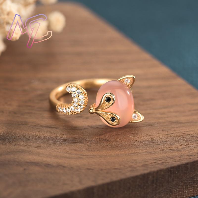 Roze Natuurlijke Jade Vos Ring - Rings recensie en prijs