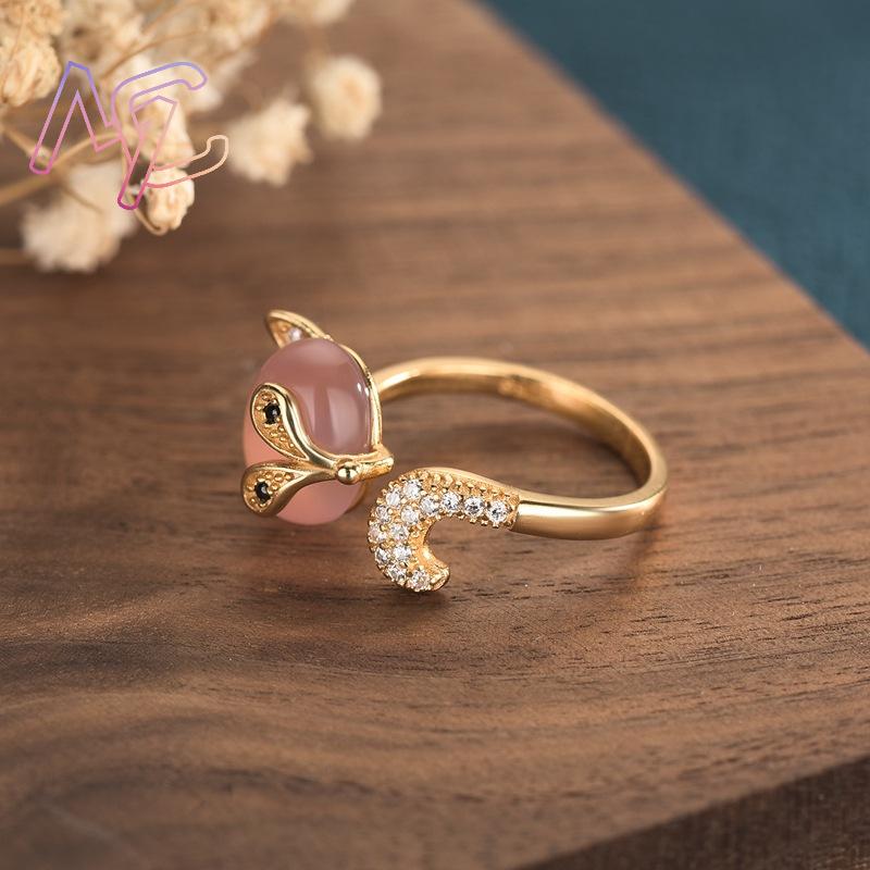 Roze Natuurlijke Jade Vos Ring - Rings recensie en prijs