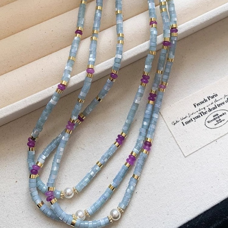 Minar ongebruikelijke blauwe n - Pearl Choker Necklace Vintage recensie en prijs