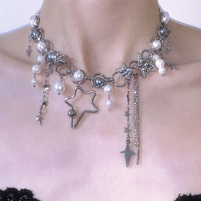 Y 2K Sieraden Parel Splicing S - Pearl Choker Necklace Vintage recensie en prijs