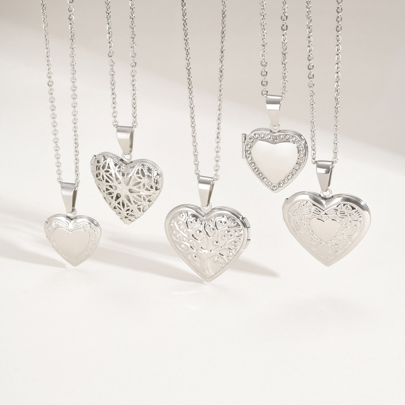 Vnox Nooit Vervagen Zilver Kle - Heart Locket Necklace Photo recensie en prijs